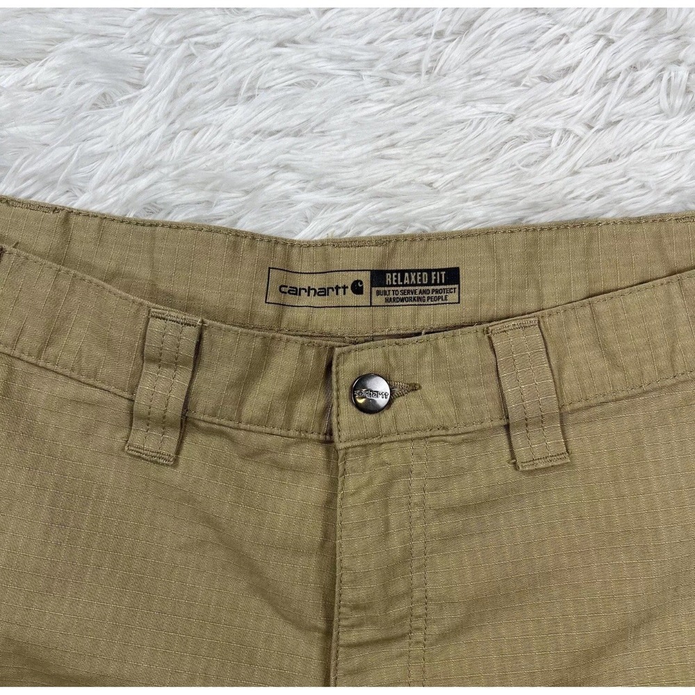 Carhartt Shorts Khaki Relaxed Fit Ripstop Cargo Work Force Mens Size 44‎ BS3543 - Picture 2 of 11